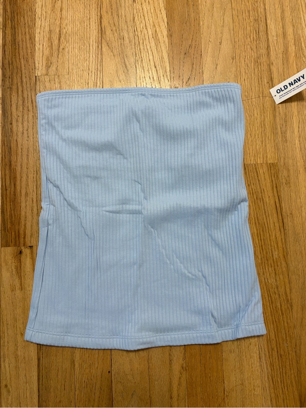Old Navy Baby Blue Ribbed Strapless Top